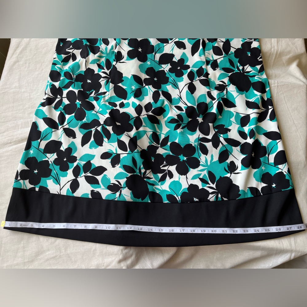Jessica Howard Dress - Floral Print - Teal, Black and White - size 18W - Picture 12 of 15